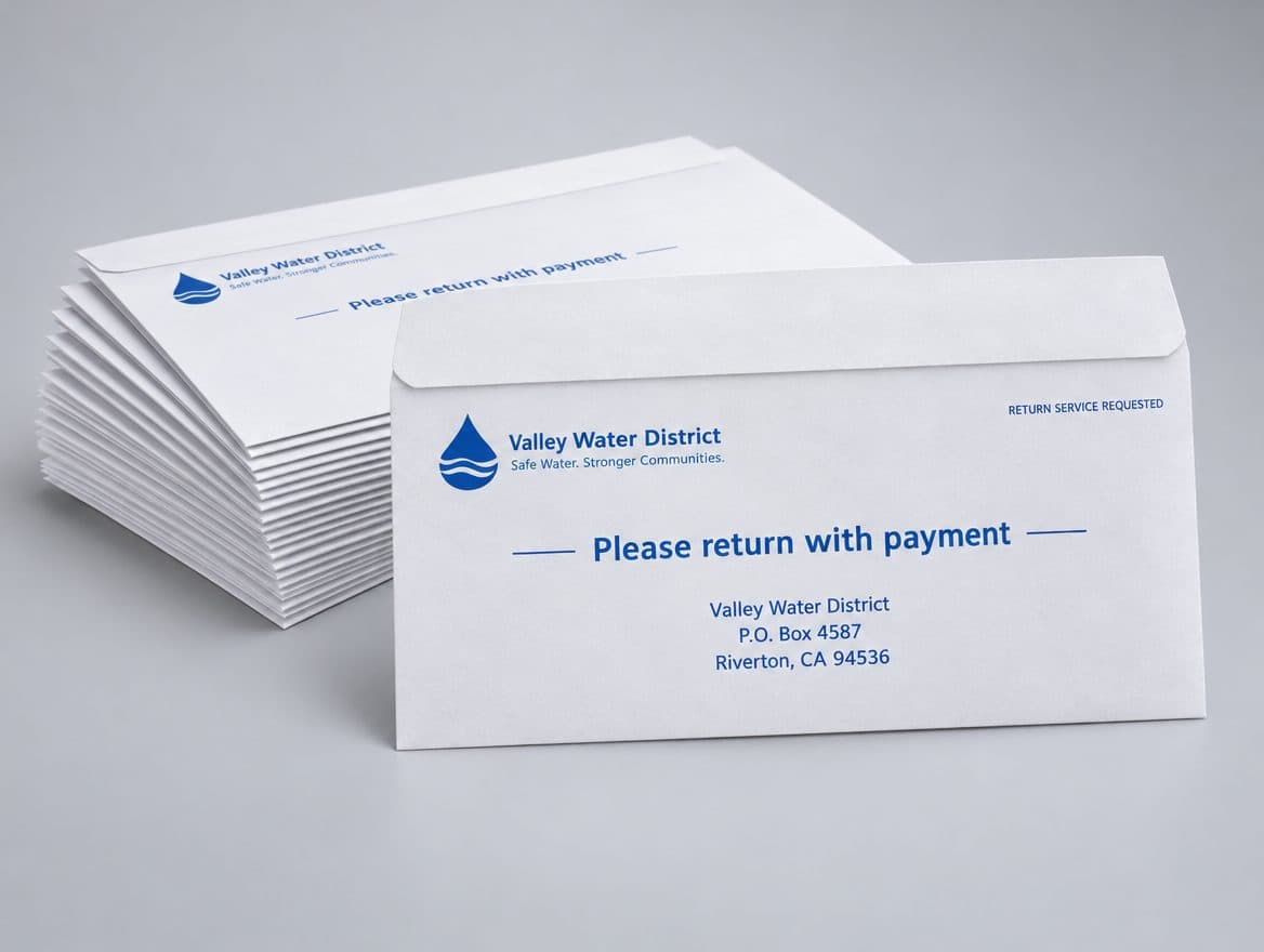 Remittance return envelopes for a water district