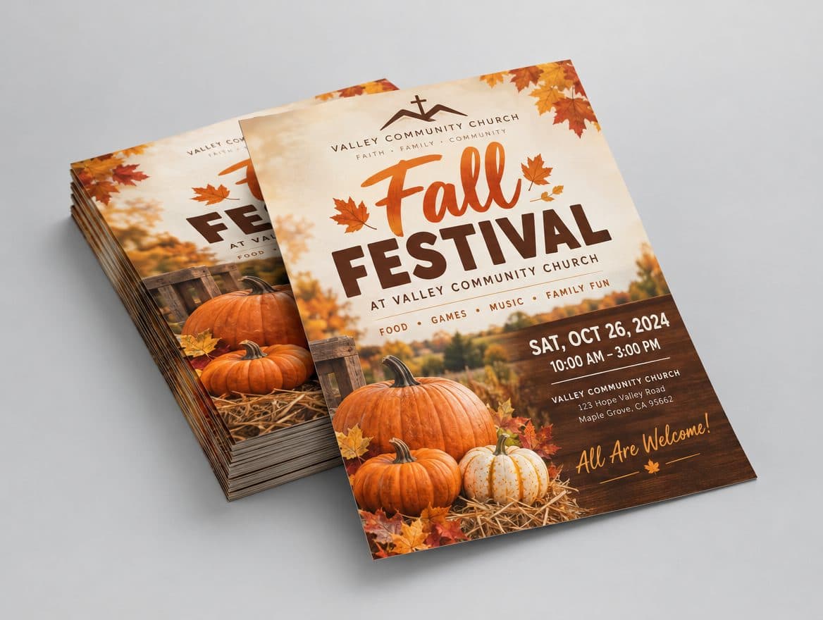 Fall festival flyers for a community church