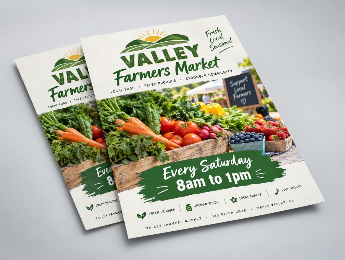 Flyers for a farmers market