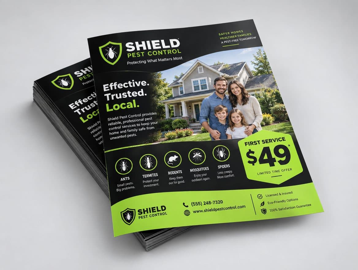 First service flyers for a pest control company