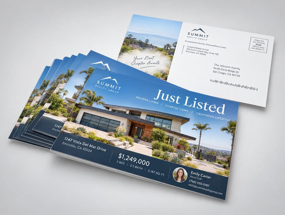 Just Listed real estate postcards