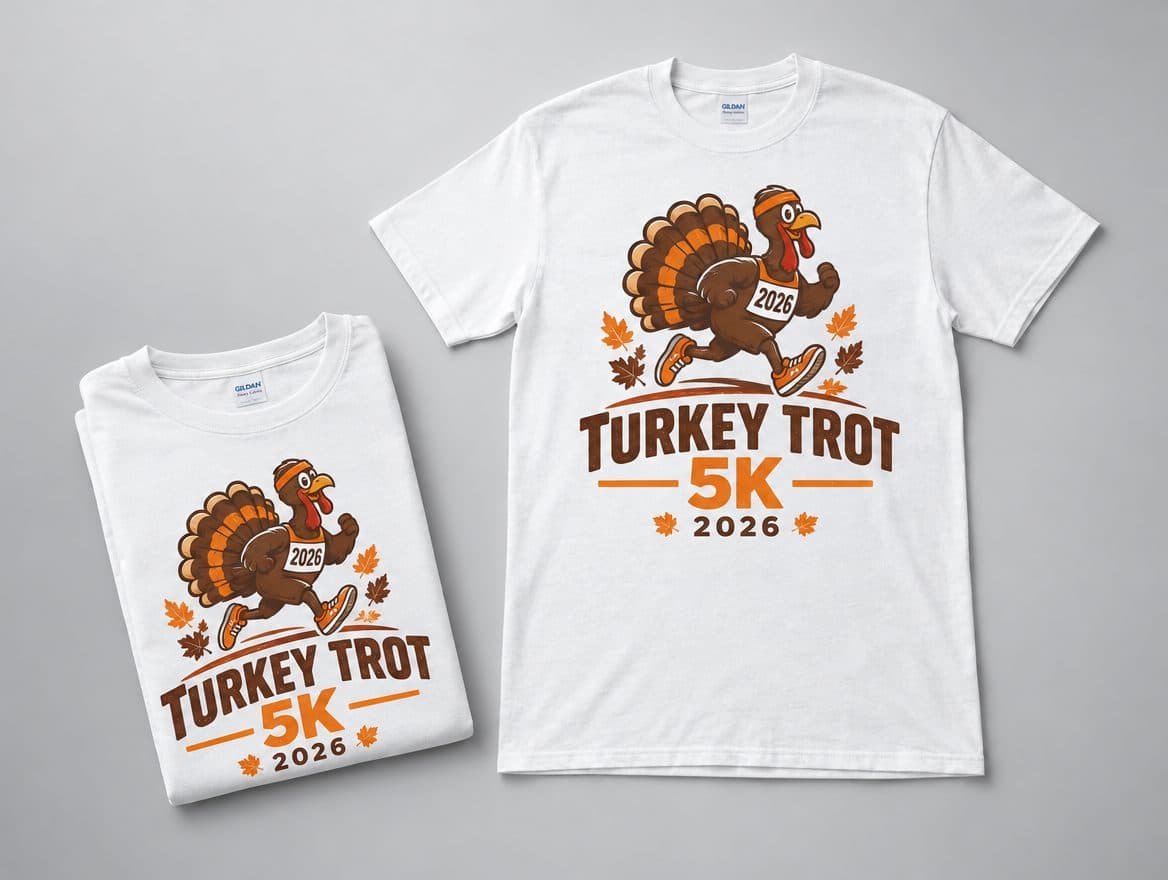 Printed t-shirts for a 5K fun run